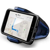 Black plastic mobile holder for car dashboard, adjustable viewing angles for vertical and horizontal use